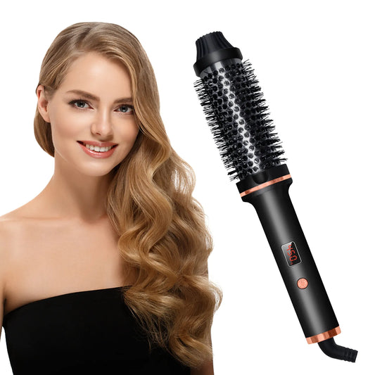 3 In 1 Ionic Hair Curler Straightener Professional Curling Iron Heated Hair Styling Brush Anti-Scald Thermal Brush Curl Wand